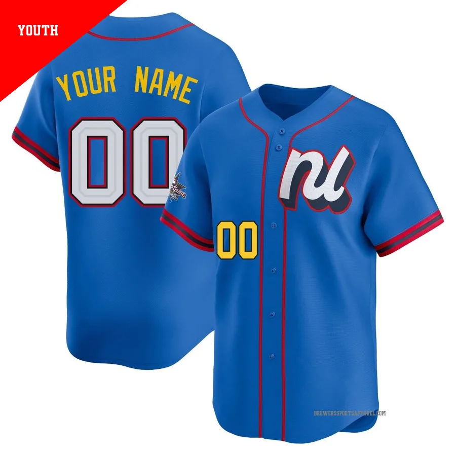 Milwaukee Brewers ＃00 Custom Youth Blue Limited National League 2025 All-Star Edition Jersey