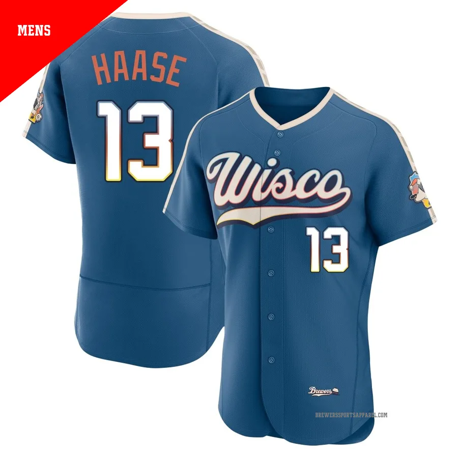 Milwaukee Brewers ＃13 Eric Haase Men's Blue Authentic Mineral 2026 City Connect Stadium Jersey