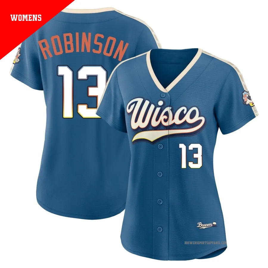 Milwaukee Brewers ＃13 Glenn Robinson Women's Blue Limited Mineral 2026 City Connect Stadium Jersey