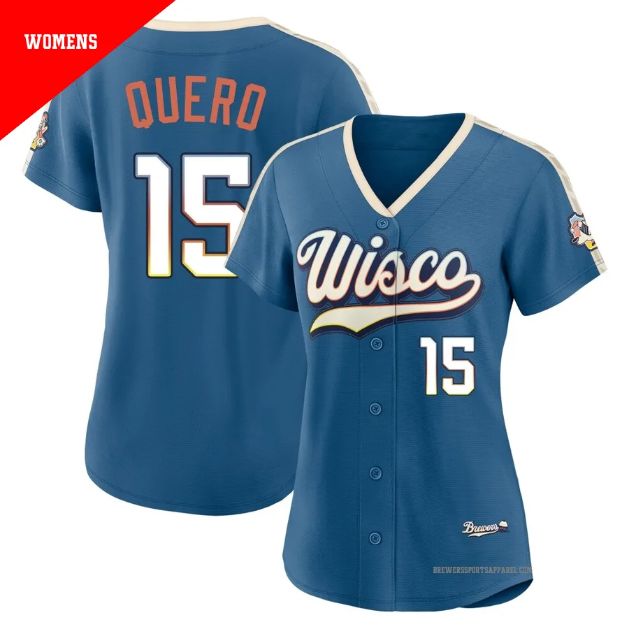 Milwaukee Brewers ＃15 Jeferson Quero Women's Blue Limited Mineral 2026 City Connect Stadium Jersey