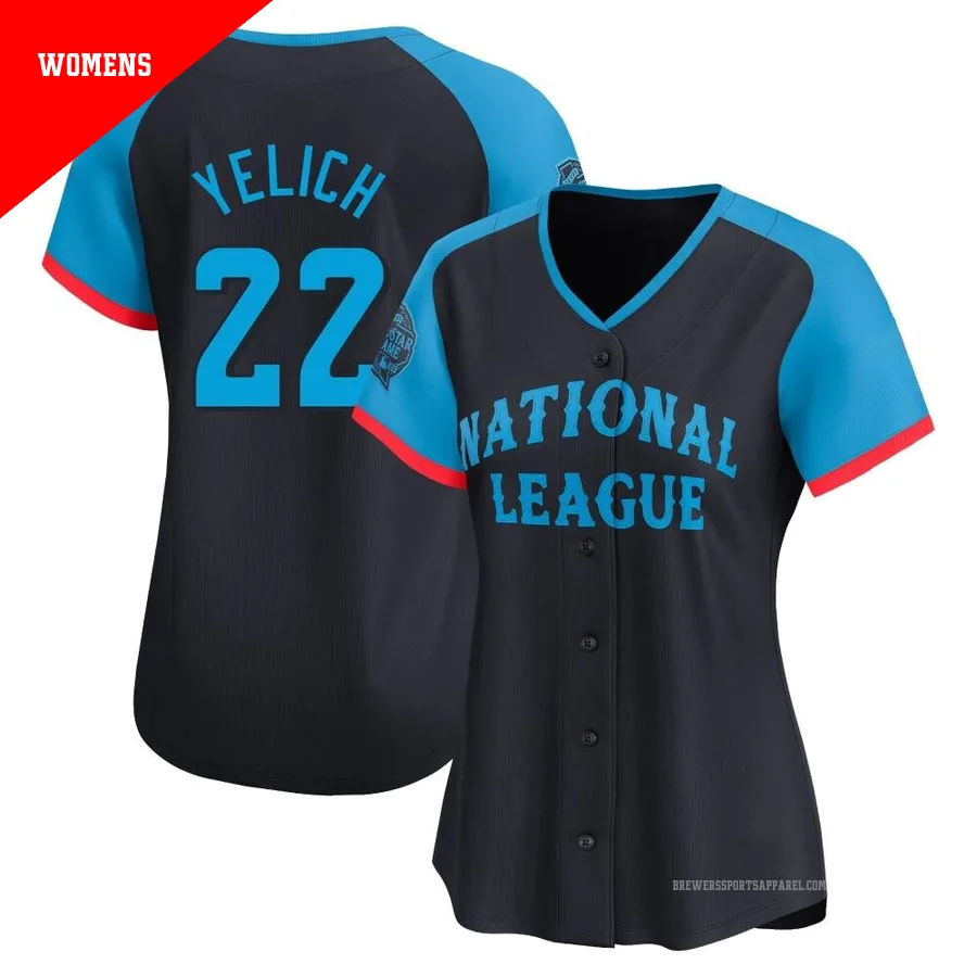 Milwaukee Brewers ＃22 Christian Yelich Women's Navy Limited National League 2024 All-Star Game Jersey