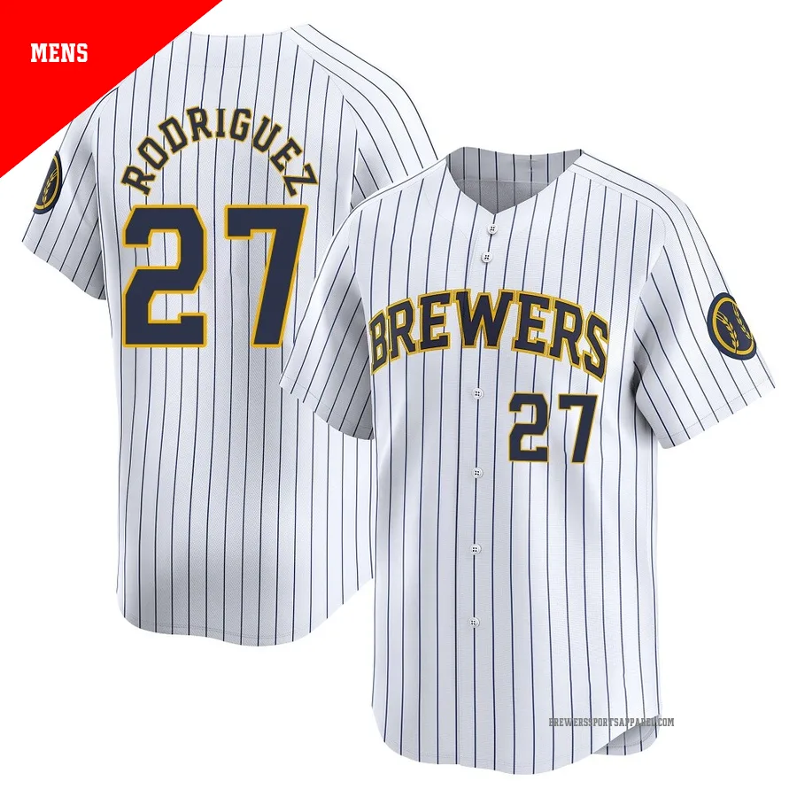 Milwaukee Brewers ＃27 Carlos Rodriguez Men's White Limited Alternate Jersey
