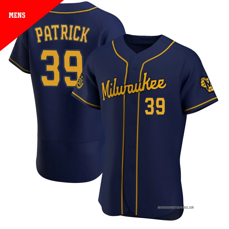 Milwaukee Brewers ＃39 Chad Patrick Men's Navy Authentic Alternate Jersey