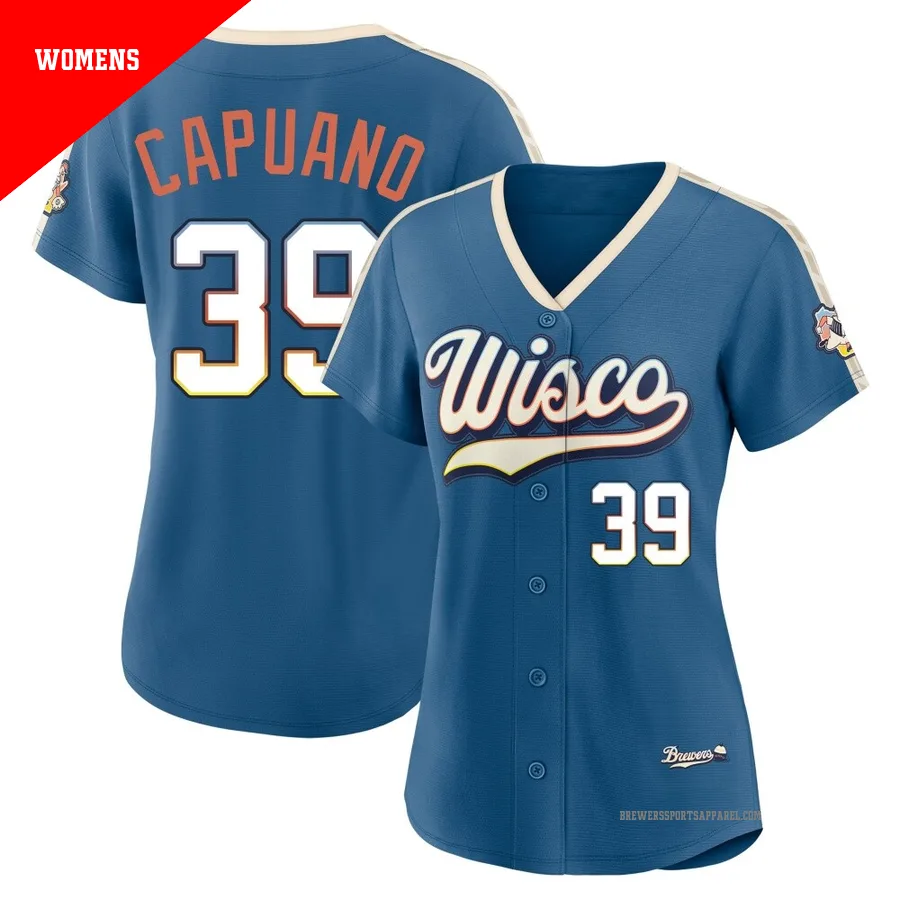 Milwaukee Brewers ＃39 Chris Capuano Women's Blue Limited Mineral 2026 City Connect Stadium Jersey