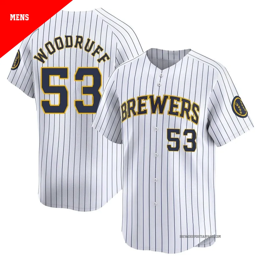 Milwaukee Brewers ＃53 Brandon Woodruff Men's White Limited Alternate Jersey