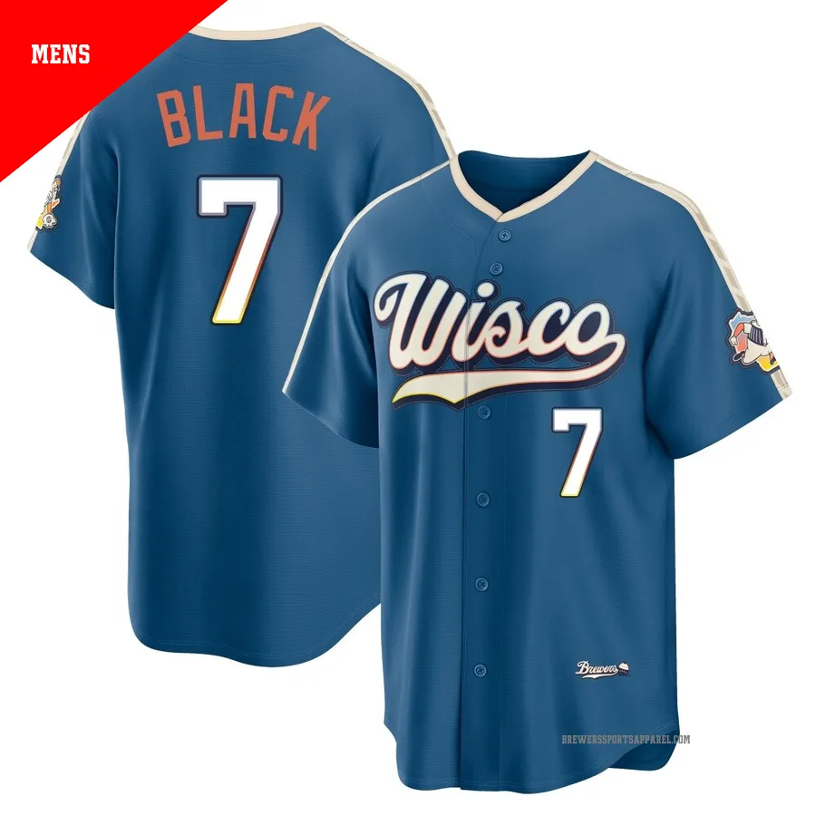 Milwaukee Brewers ＃7 Tyler Black Men's Blue Limited Mineral 2026 City Connect Stadium Jersey